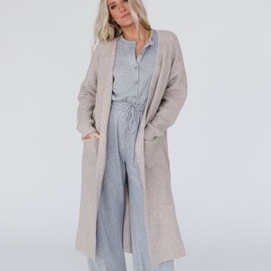 NWOT Three Bird Nest Bennett Long Cardigan in Oatmeal Size S/M